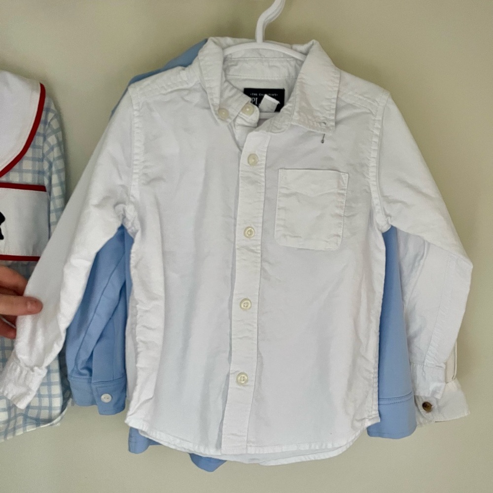 Set of 3 Boys 3T Crisp White Collared Shirts - Picture 3 of 3